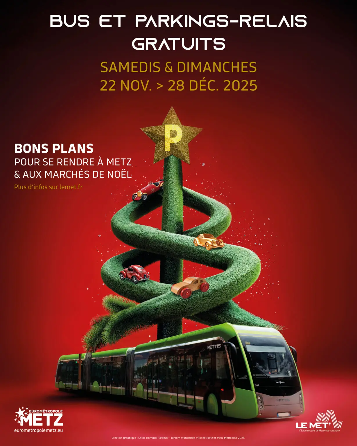 Affiche parking gratuit à metz