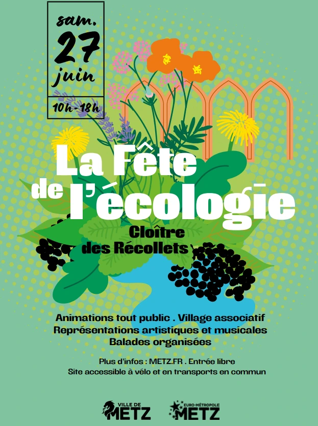 Affiche de l'événement, fête de l'écologie au Cloître des Récollets